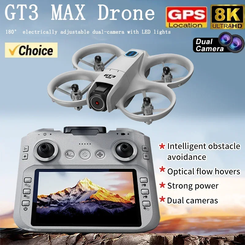 Drone Kit Tricopter - 2026年新型GT3ミニ LED折りたたみ式ドローン GPS 8K HDデュアルカメラ ブラシレスモーター