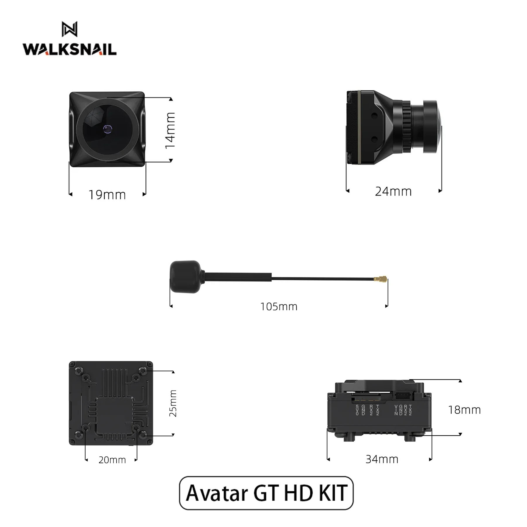 Walksnail アバター GT HD キット 2W VT - Drone Kit Fpv のレビューと価格